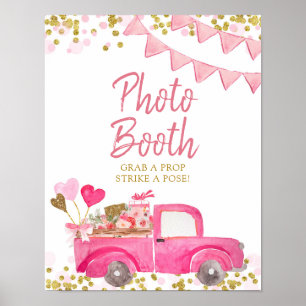 Valentine Truck Sweetheart Foto Booth Poster