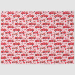 Valentine Trucks auf rosa Seidenpapier