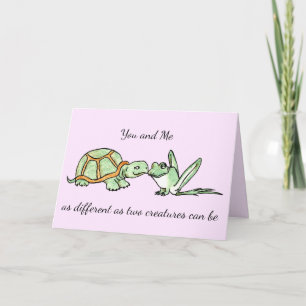 Valentine Turtle and Frosch Karte
