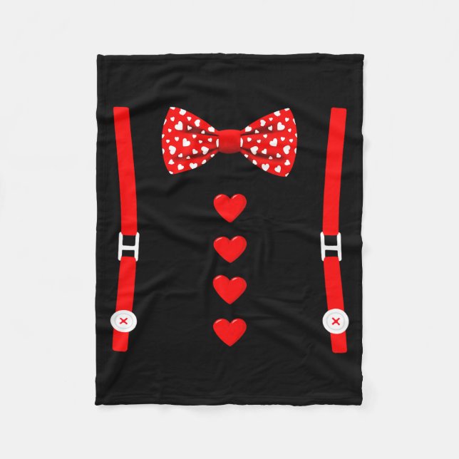 Valentine Tuxedo Heart Outfit Funny Love  Fleecedecke (Vorderseite)
