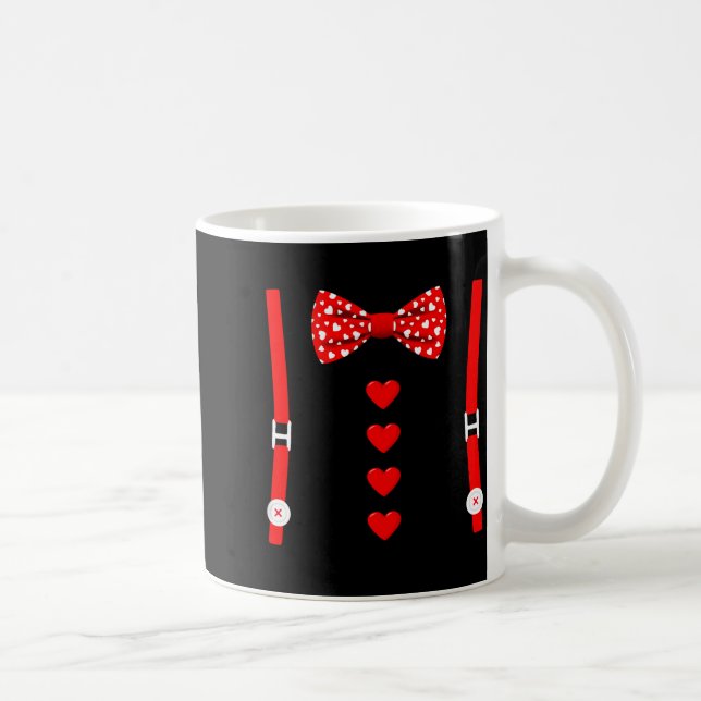 Valentine Tuxedo Heart Outfit Funny Love  Kaffeetasse (Rechts)