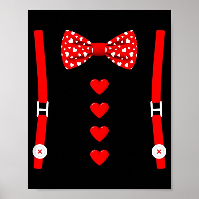 Valentine Tuxedo Heart Outfit Funny Love  Poster (Vorne)
