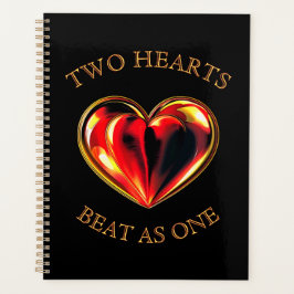 Valentine Two Hearts Beat As One Twin Flame Black Planer