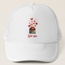 Valentine-Umschlag-Design "Love You" Truckerkappe