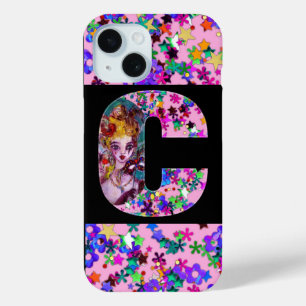 VALENTINE VENETIANISCHE MASKERADE MONOGRAMM C BUCH iPhone 15 HÜLLE