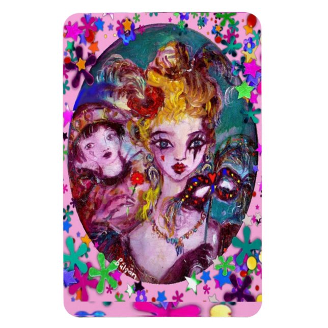 VALENTINE VENEZIANISCH MASQUERADE CONFETTI MAGNET (Vertikal)