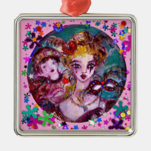 VALENTINE VENEZIANISCH MASQUERADE MASCHINE UND CON SILBERNES ORNAMENT