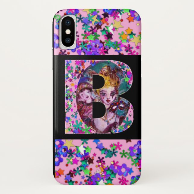 VALENTINE VENEZIANISCH MASQUERADE MONOGRAM B SCHRE Case-Mate iPhone HÜLLE (Rückseite)