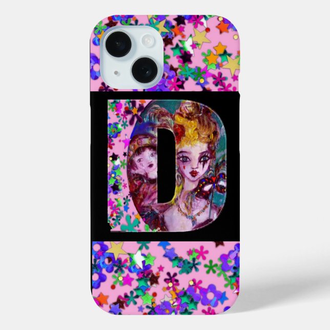 VALENTINE VENEZIANISCH MASQUERADE MONOGRAM D SCHRE Case-Mate iPhone HÜLLE (Rückseite)