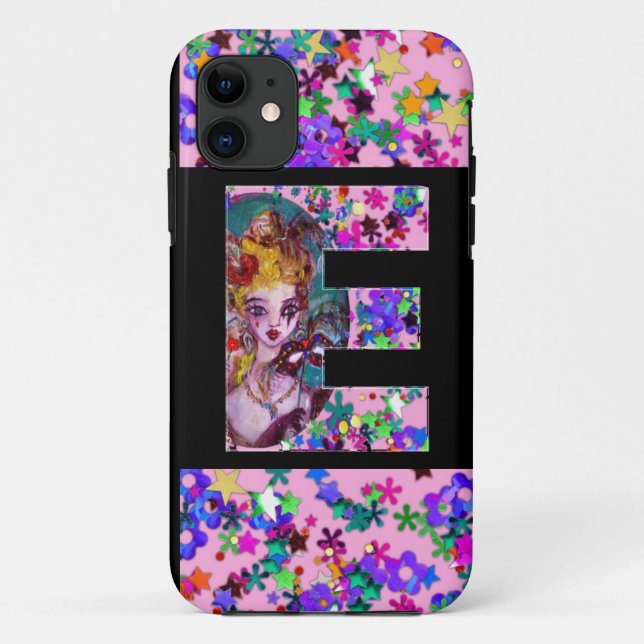 VALENTINE VENEZIANISCH MASQUERADE MONOGRAM E LETTE Case-Mate iPhone HÜLLE (Rückseite)