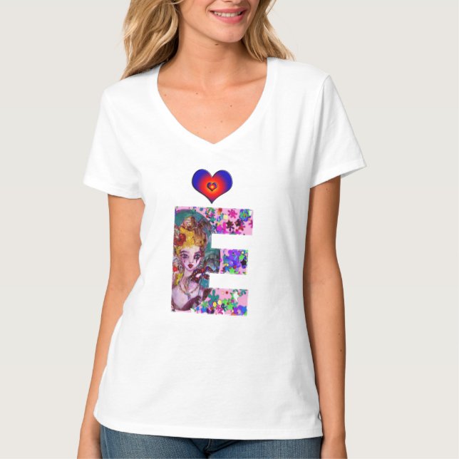 VALENTINE VENEZIANISCH MASQUERADE MONOGRAM E LETTE T-Shirt (Vorderseite)