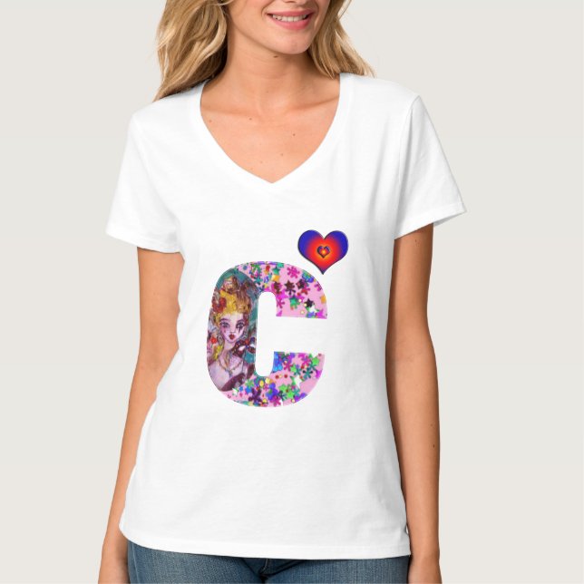 VALENTINE VENEZIANISCH MASQUERADE MONOGRAM M SCHRE T-Shirt (Vorderseite)