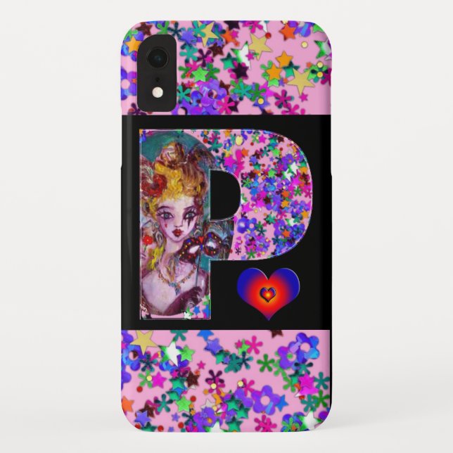 VALENTINE VENEZIANISCH MASQUERADE MONOGRAM P SCHRE Case-Mate iPhone HÜLLE (Rückseite)