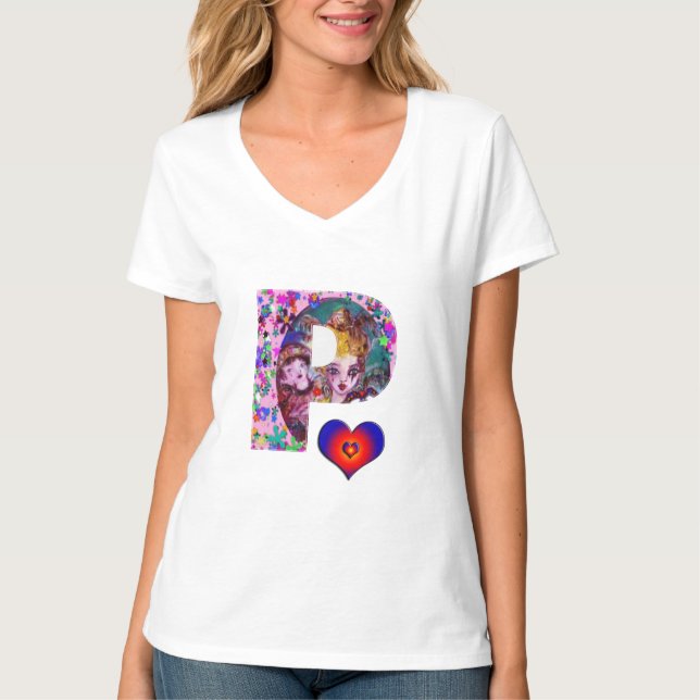 VALENTINE VENEZIANISCH MASQUERADE MONOGRAM P SCHRE T-Shirt (Vorderseite)