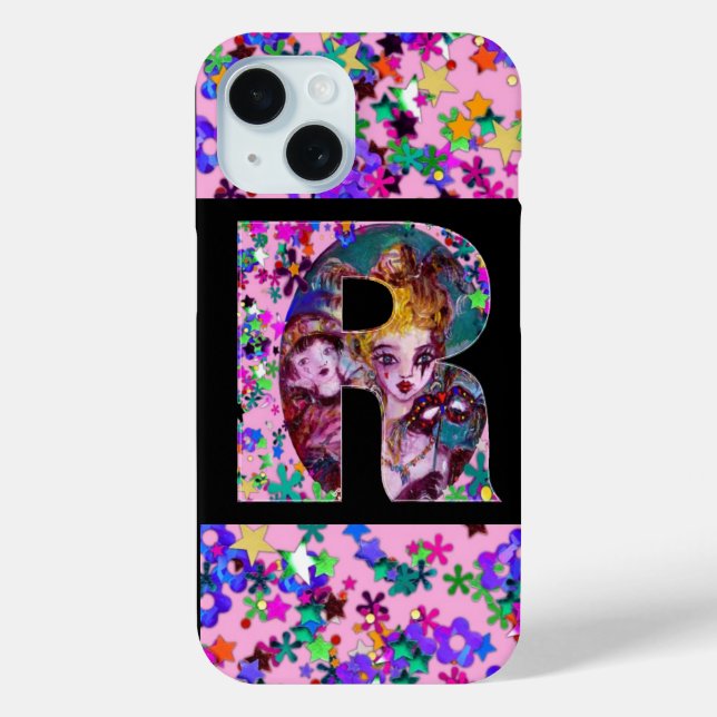 VALENTINE VENEZIANISCH MASQUERADE MONOGRAM R SCHRE Case-Mate iPhone HÜLLE (Rückseite)