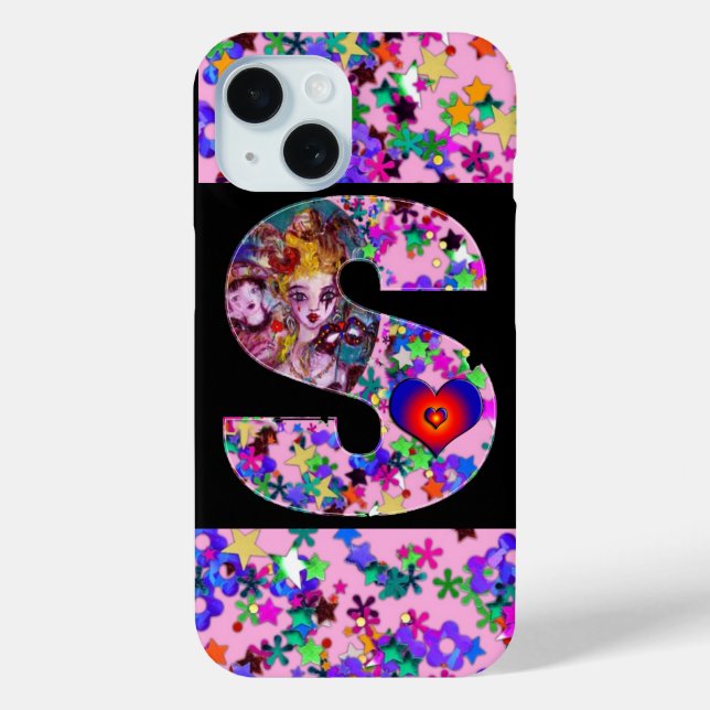 VALENTINE VENEZIANISCH MASQUERADE MONOGRAM S SCHRE Case-Mate iPhone HÜLLE (Rückseite)