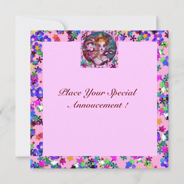 VALENTINE VENEZIANISCH MASQUERADE PARTY EINLADUNG (Vorderseite)