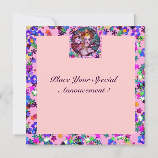 VALENTINE VENEZIANISCH MASQUERADE PARTY EINLADUNG (Vorderseite)