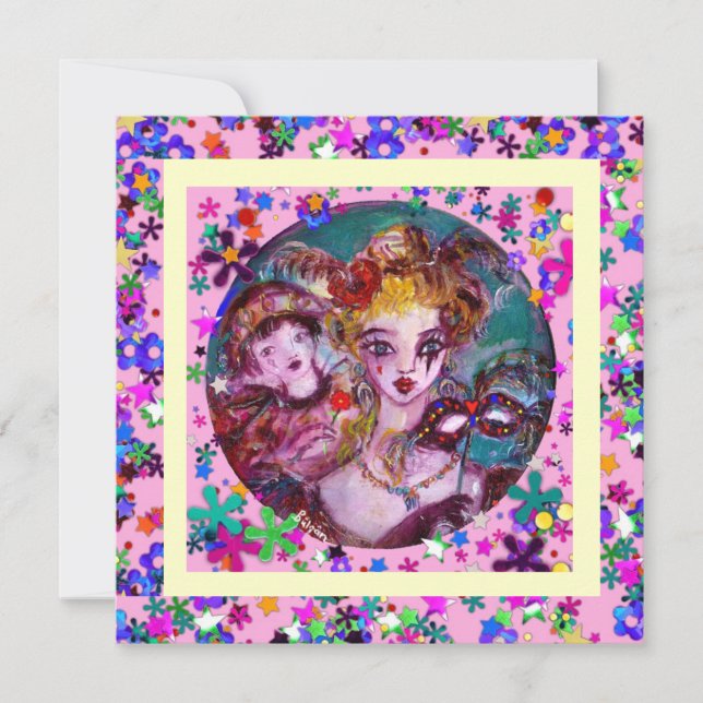 VALENTINE VENEZIANISCH MASQUERADE PARTY EINLADUNG (Vorderseite)