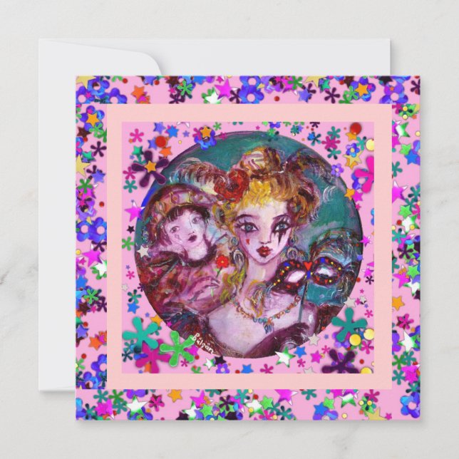 VALENTINE VENEZIANISCH MASQUERADE PARTY EINLADUNG (Vorderseite)