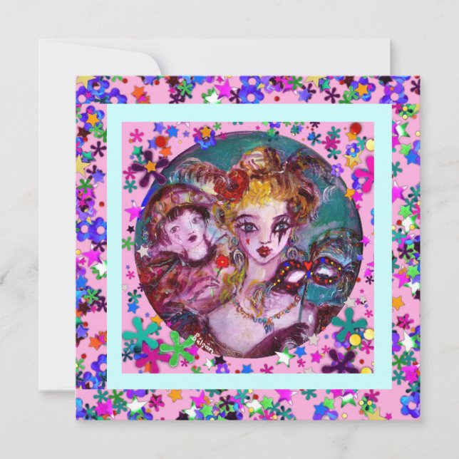 VALENTINE VENEZIANISCH MASQUERADE PARTY EINLADUNG (Vorderseite)