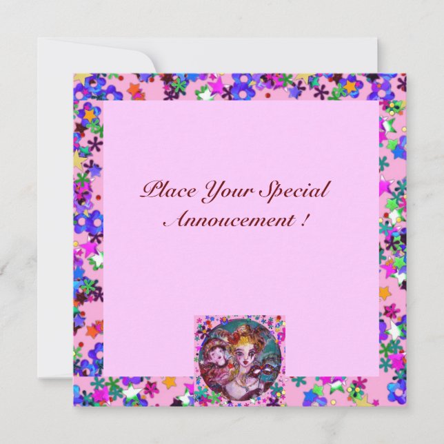 VALENTINE VENEZIANISCH MASQUERADE PARTY EINLADUNG (Vorderseite)