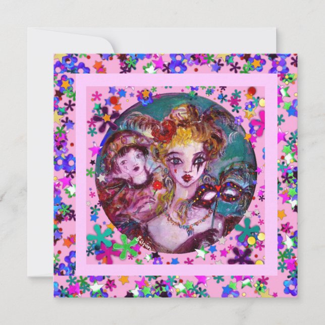 VALENTINE VENEZIANISCH MASQUERADE PARTY EINLADUNG (Vorderseite)