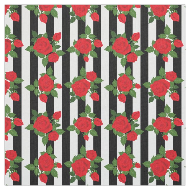 valentine vertical stripes red roses romantic stoff (Muster)