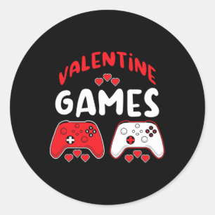 Valentine Video Games Funny Valentinstag Gamer B Runder Aufkleber