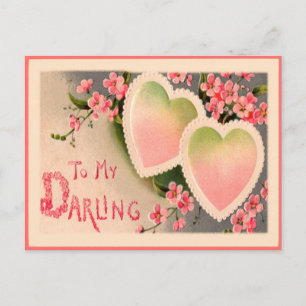 Valentine-Vintages Herz Feiertagspostkarte