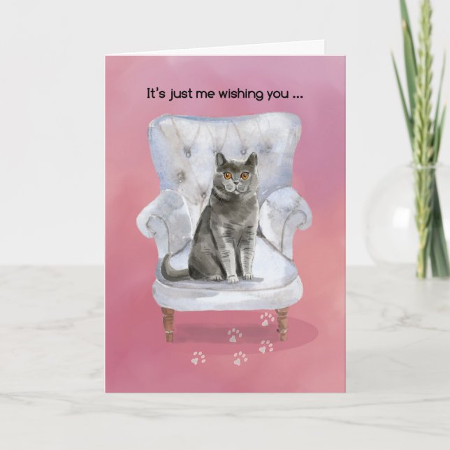 Valentine von Cat Sitting on Chair Karte (Vorderseite)