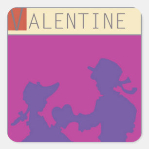 <Valentine>von Steve Collier Quadratischer Aufkleber