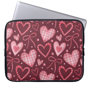 Valentine Wasserfarbe Burgund Pink Laptopschutzhülle