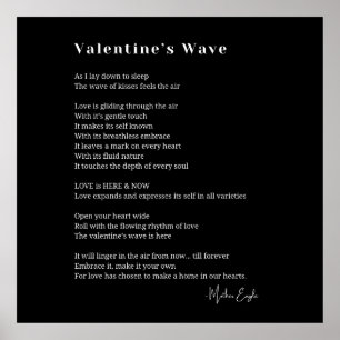 Valentine Wave Liebe Gedicht Plakatwand Kunst Deko
