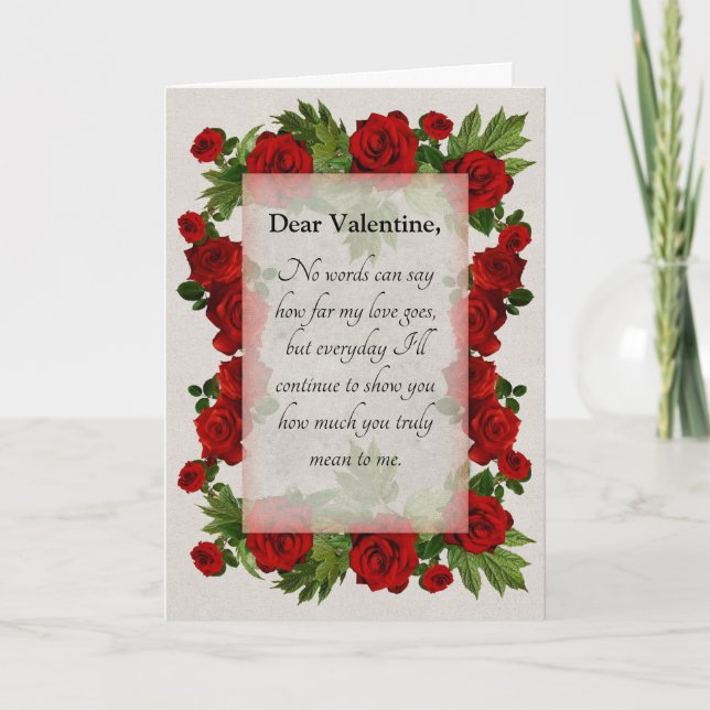 Valentine Wedding Jubiläum Rose Romance Card Karte (Vorderseite)