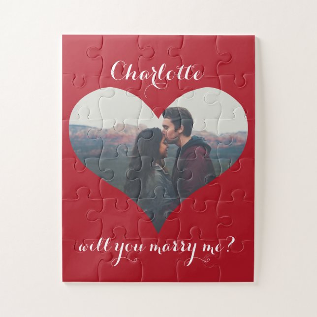 Valentine werden Sie heiraten mich Vorschlag Herz  Puzzle (Vertikal)