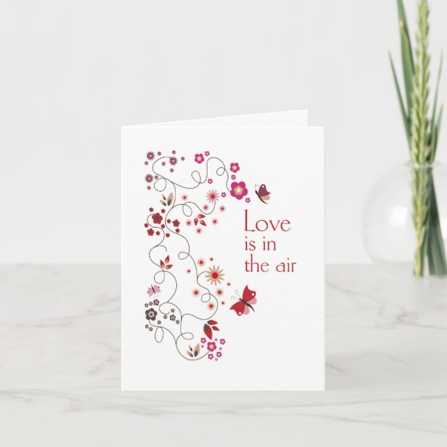 Valentine Whimsical Blume Card Feiertagskarte (Vorderseite)