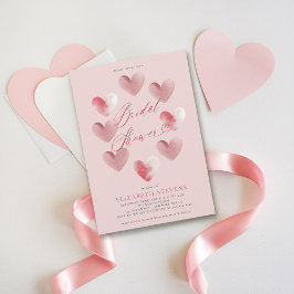 Valentine Whimsical Heart Dusty Pink Brautparty Einladung