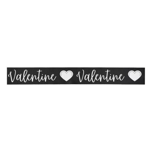 Valentine White Valentine's Grosgrain Ribbon Ripsband (Vorderseite)