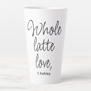 Valentine Whole Latte Liebe Black Script Milchtasse