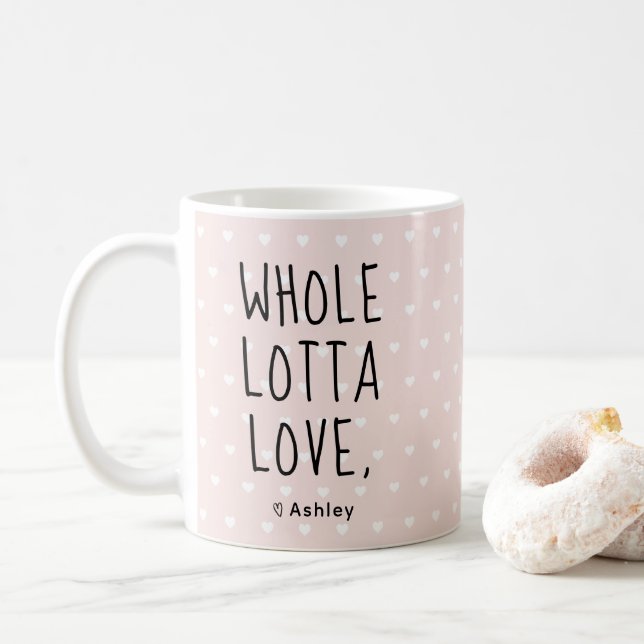 Valentine Whole Lotta Liebe Herz rosa Kaffeetasse (Mit Donut)