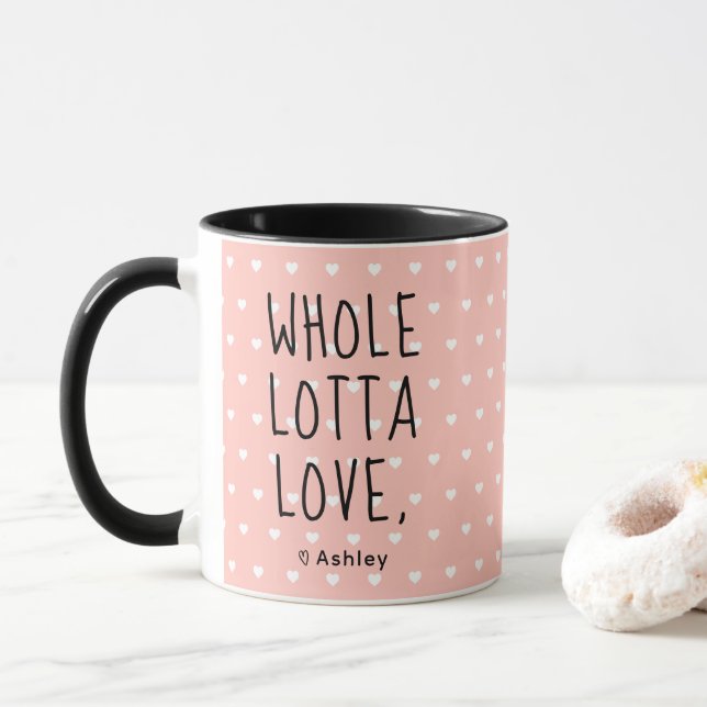 Valentine Whole Lotta Liebe Herz rosa Tasse (Mit Donut)