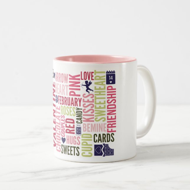 Valentine Words Valentine's Day Coffee Tasse (VorderseiteRechts)