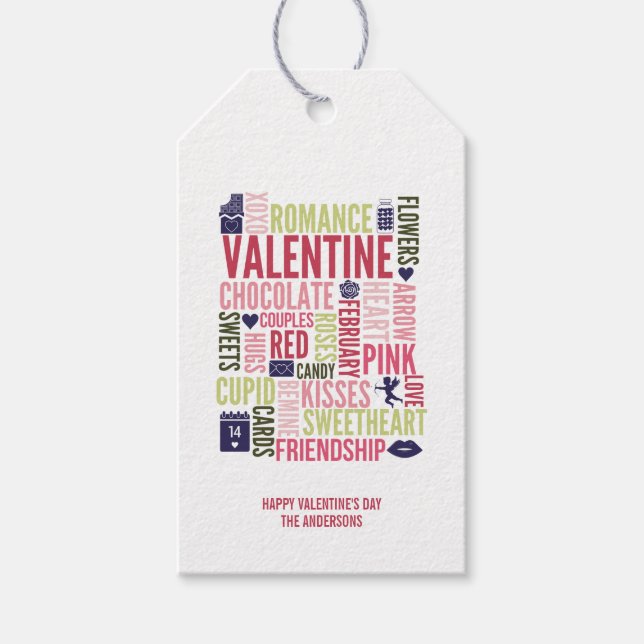 Valentine Words Valentine's Day-Geschenk Tag Geschenkanhänger (Vorderseite)