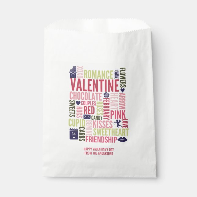 Valentine Words Valentine's Day Gunst Bag Geschenktütchen (Vorderseite)