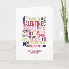 Valentine Words Valentinstag Grußkarte Feiertagskarte