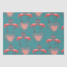 Valentine Wrapping Paper - Flamingo - Retro