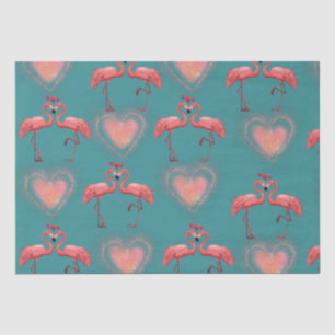 Valentine Wrapping Paper - Flamingo - Retro Seidenpapier