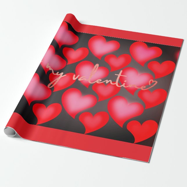 Valentine Wrapping Paper - Herz Geschenkpapier (Ungerollt)