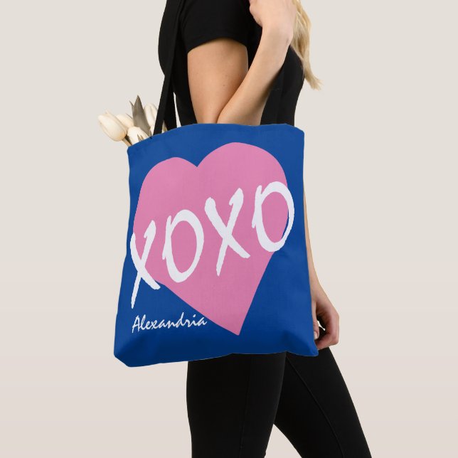 Valentine XOXO Pink Heart Hugs Kisses Blue (Von Nahem)